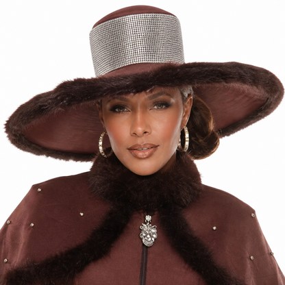 Donna Vinci 12240-BRN-H Church Hat