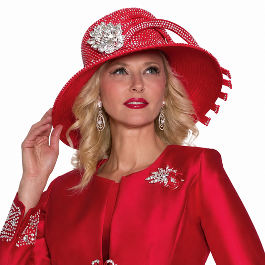 Lily And Taylor H278-RED Church Hat