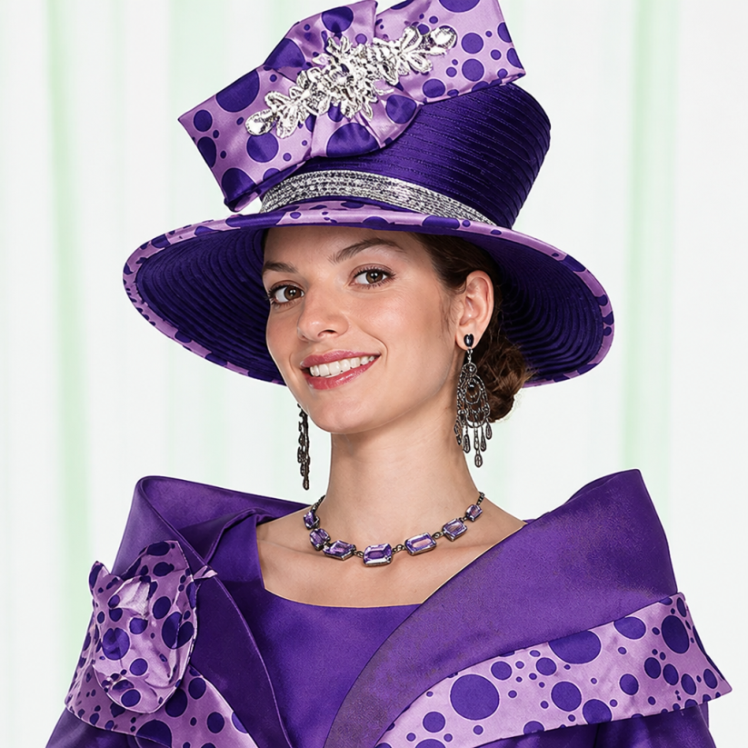 Champagne Italy 6014-PUR Church Hat