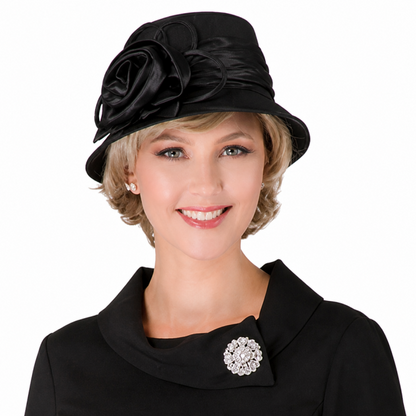 Giovanna D1518-BK Church Hat