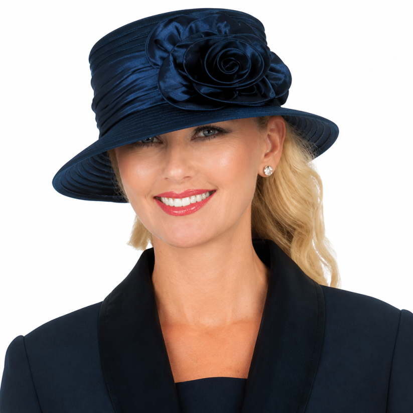 Giovanna 0826B-NVY-H Church Hat