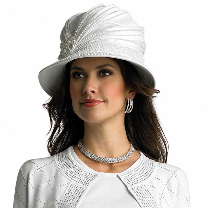Lily And Taylor 793-WHT Church Hat