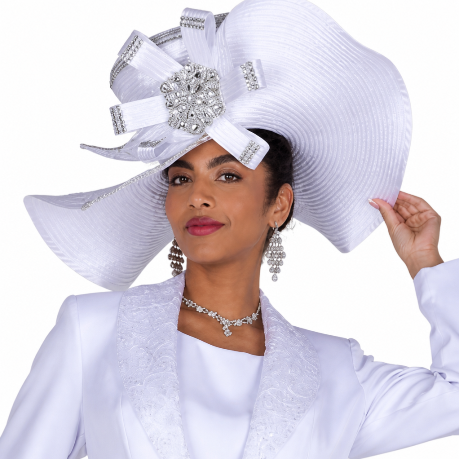 Elite Champagne 6251-WHT-H Church Hat