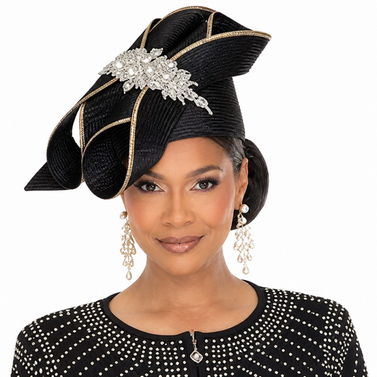 Donna Vinci 13471-BLK-H Church Hat