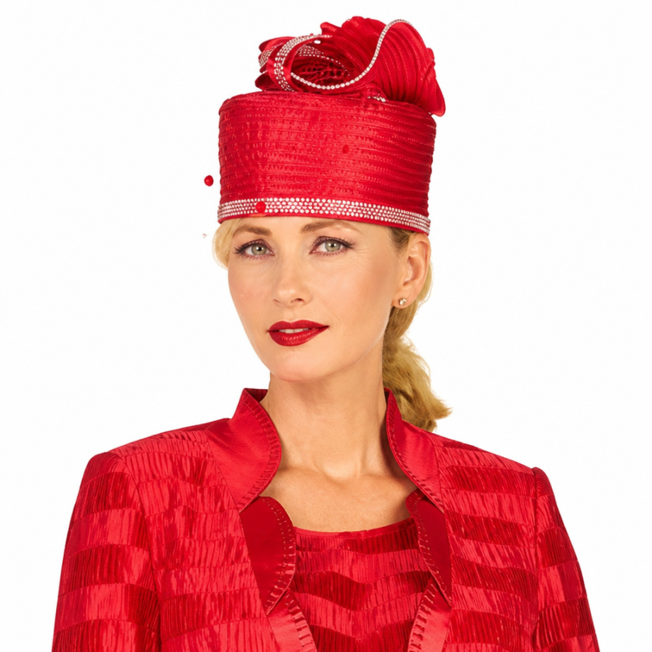Giovanna G1318-RED-H Church Hat