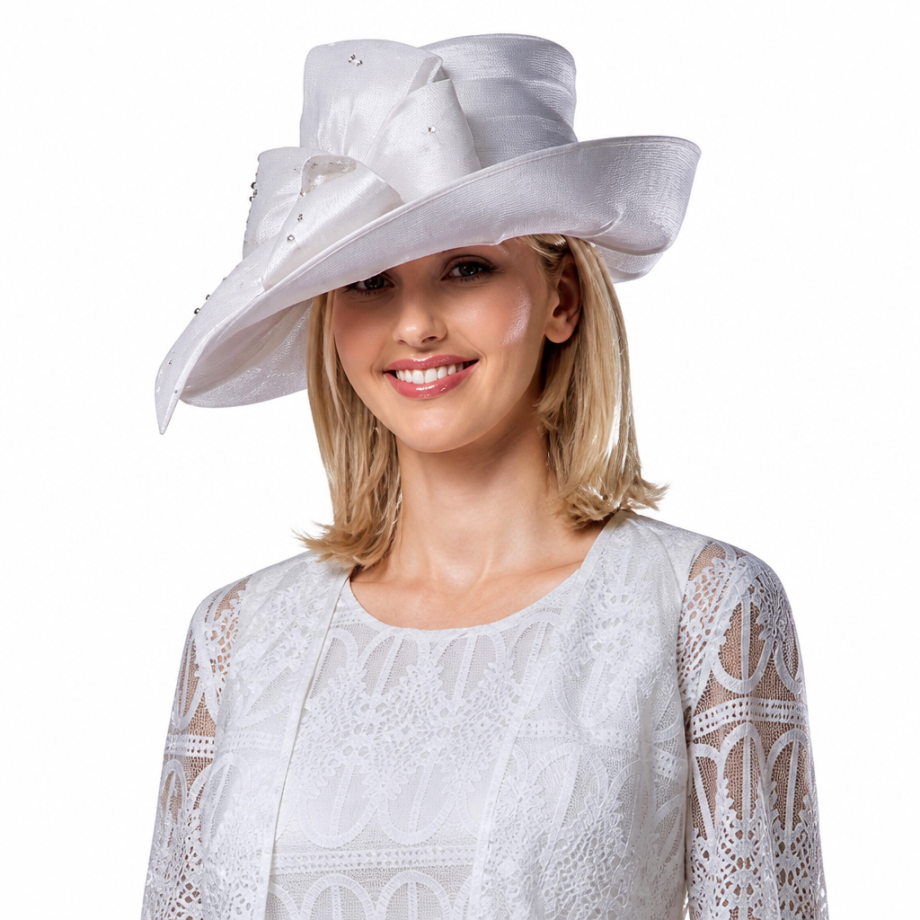 Giovanna 0946-WHT-H Church Hat