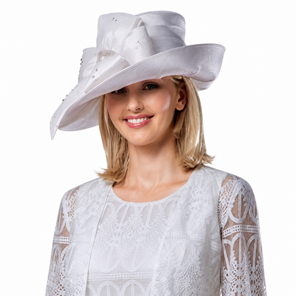 Giovanna 0946-WHT-H Church Hat