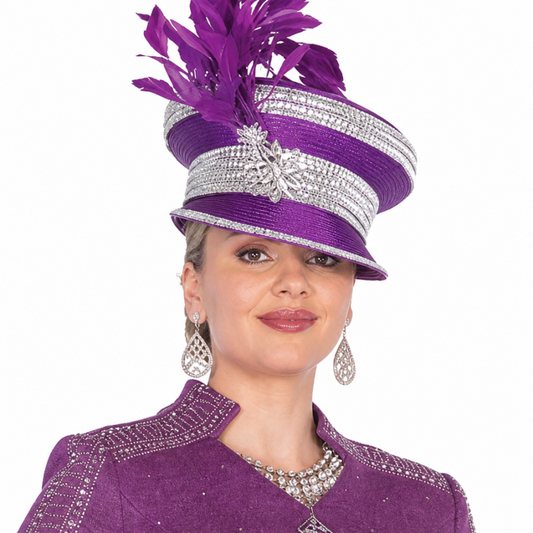 Elite Champagne 5954-PUR Church Hat