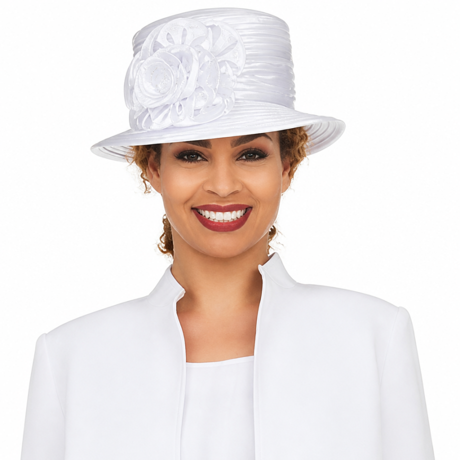 Giovanna D1540-WHT-H Church Hat