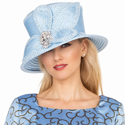 Giovanna D1587-BLU-H Church Hat