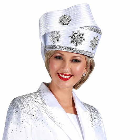 Giovanna D1306-WHT-H Church Hat