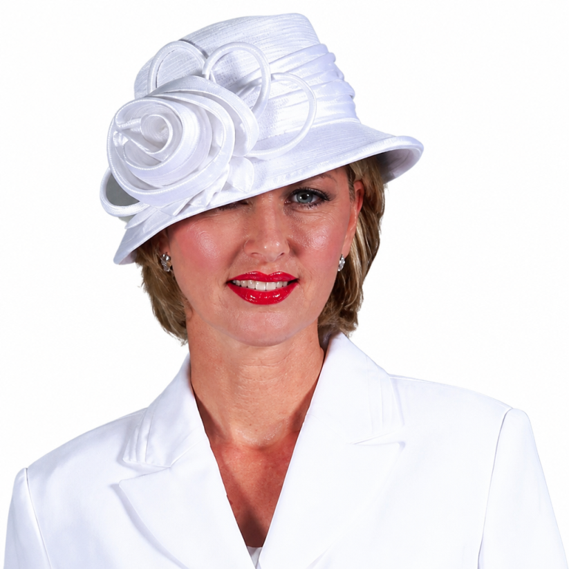 Giovanna S0743-WHT-H Ladies Church Hat