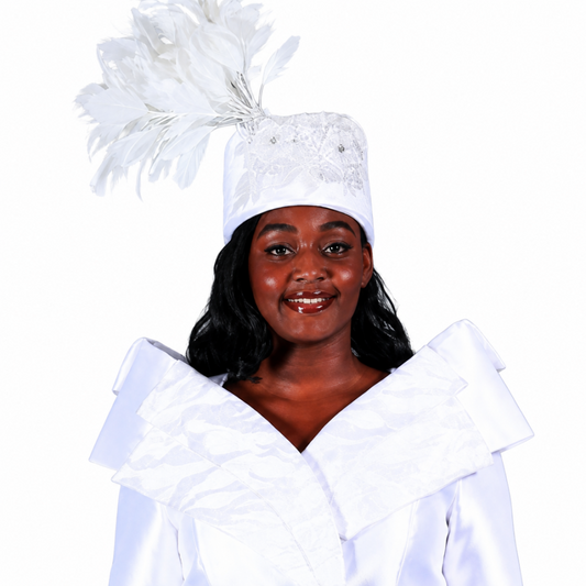 Giovanna 1211-WHT-H Church Hat