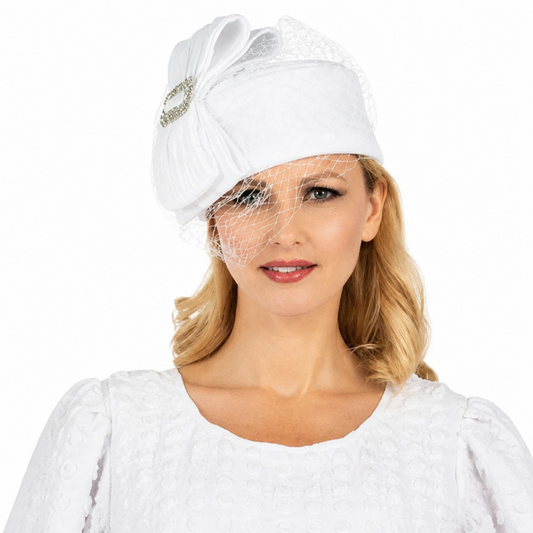Giovanna D1559-WHT Ladies Church Hat