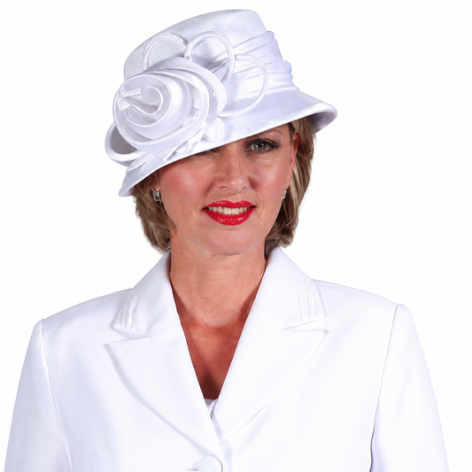 Giovanna S0743-WHT-H Ladies Church Hat