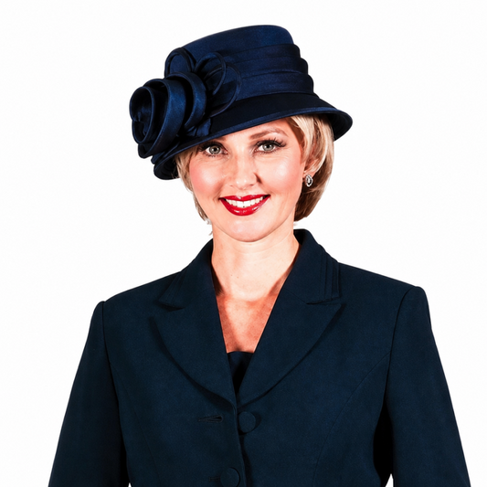Giovanna S0743-NVY-H Ladies Church Hat