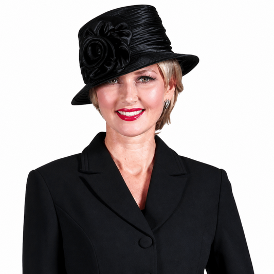 Giovanna S0743-BLK-H Ladies Church Hat