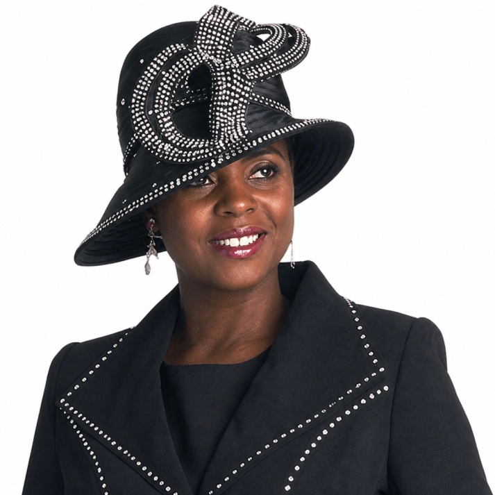 Lily And Taylor 4724-BLK-H Church Hat