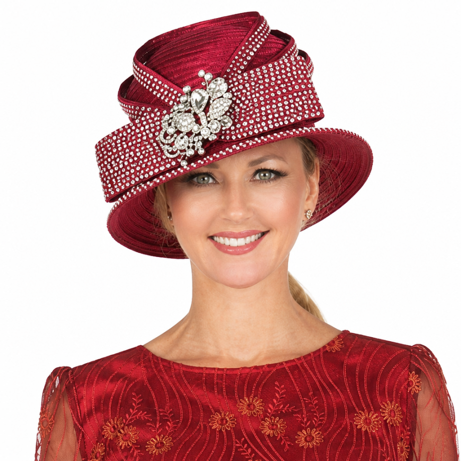 Giovanna D1570-RED-H Church Hat