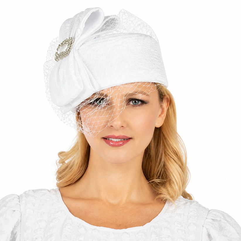 Giovanna D1559-WHT Ladies Church Hat