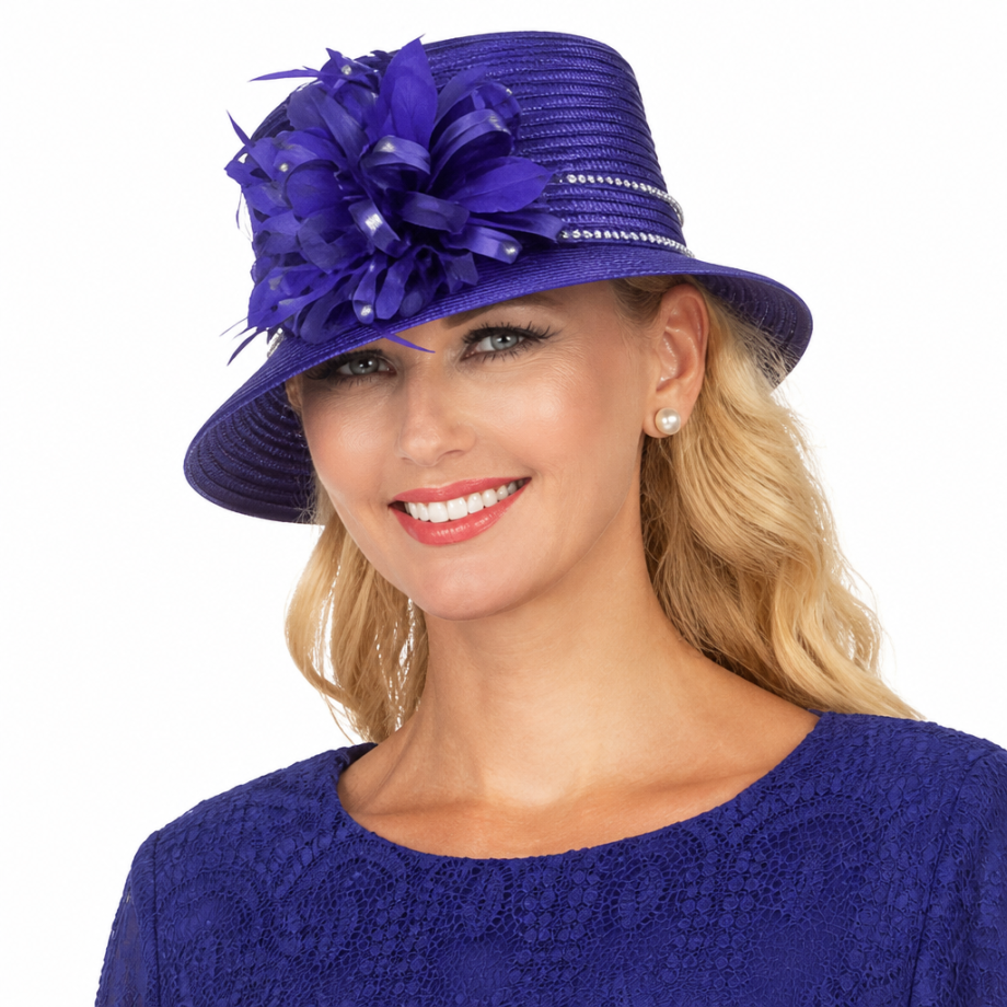 Giovanna D1529-PUR-H Church Hat