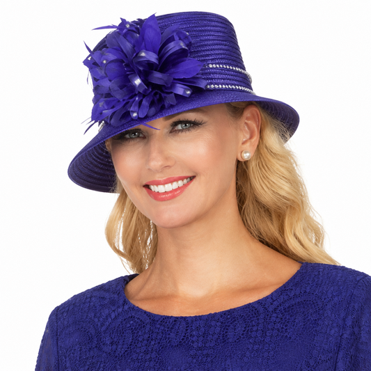 Giovanna D1529-PUR-H Church Hat