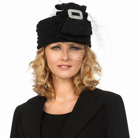Giovanna 0707-BLK Church Hat
