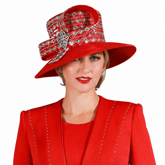 Giovanna G1225-RED-H Church Hat