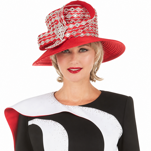 Giovanna G1185-BKRD Church Hat