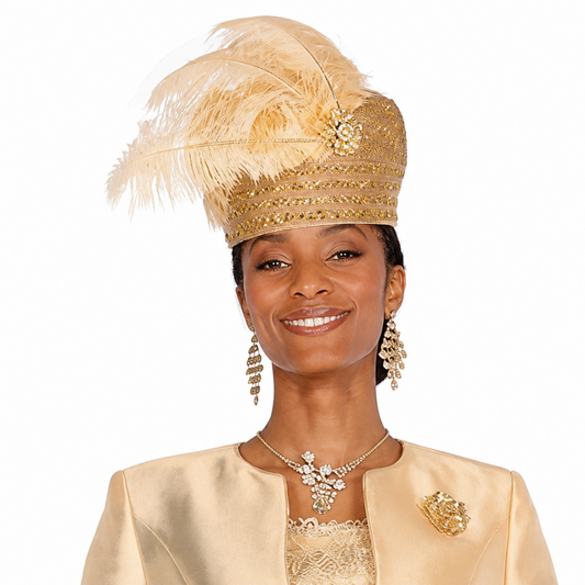 Elite Champagne 6157-H Church Hat