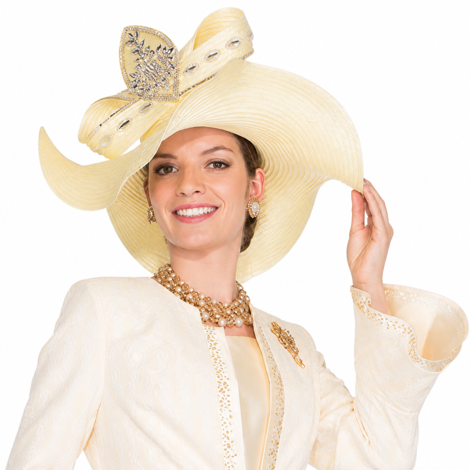 Elite Champagne 6052-YLW Church Jacket Dress-Hat