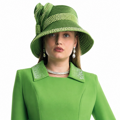 Lily and Taylor 4879-GRN Church Dress-Hat