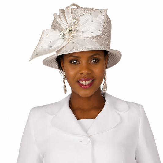 Lily And Taylor 4063-WH Church Hat