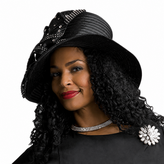 Lily And Taylor 4092-BLK First Church  Hat