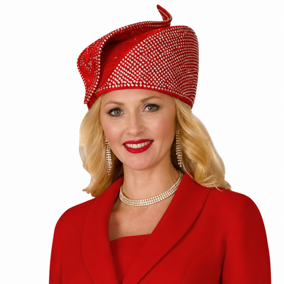 Lily And Taylor 2834-RED Church  Hat