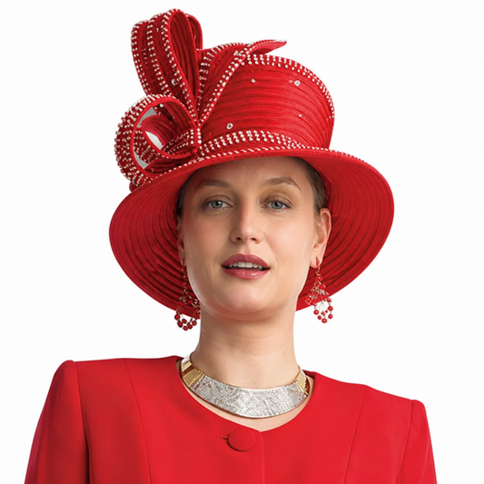 Lily And Taylor 2920-RED-H Church Hat
