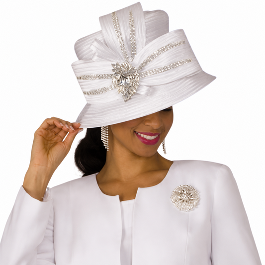 Lily And Taylor 3052-WH Church  Hat