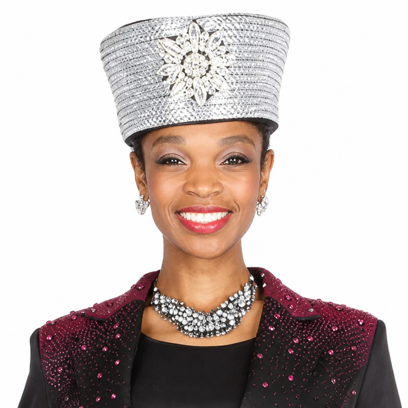 Champagne Italy 6104-H Church Pant Suit-Hat