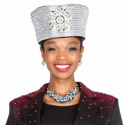 Champagne Italy 6104-H Church Pant Suit-Hat