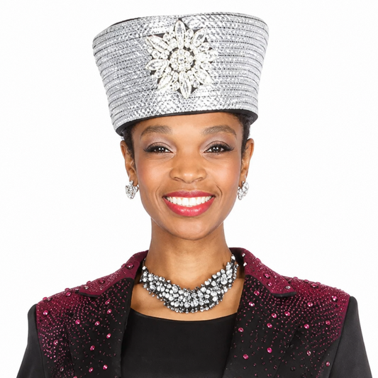 Champagne Italy 6104-H Church Pant Suit-Hat