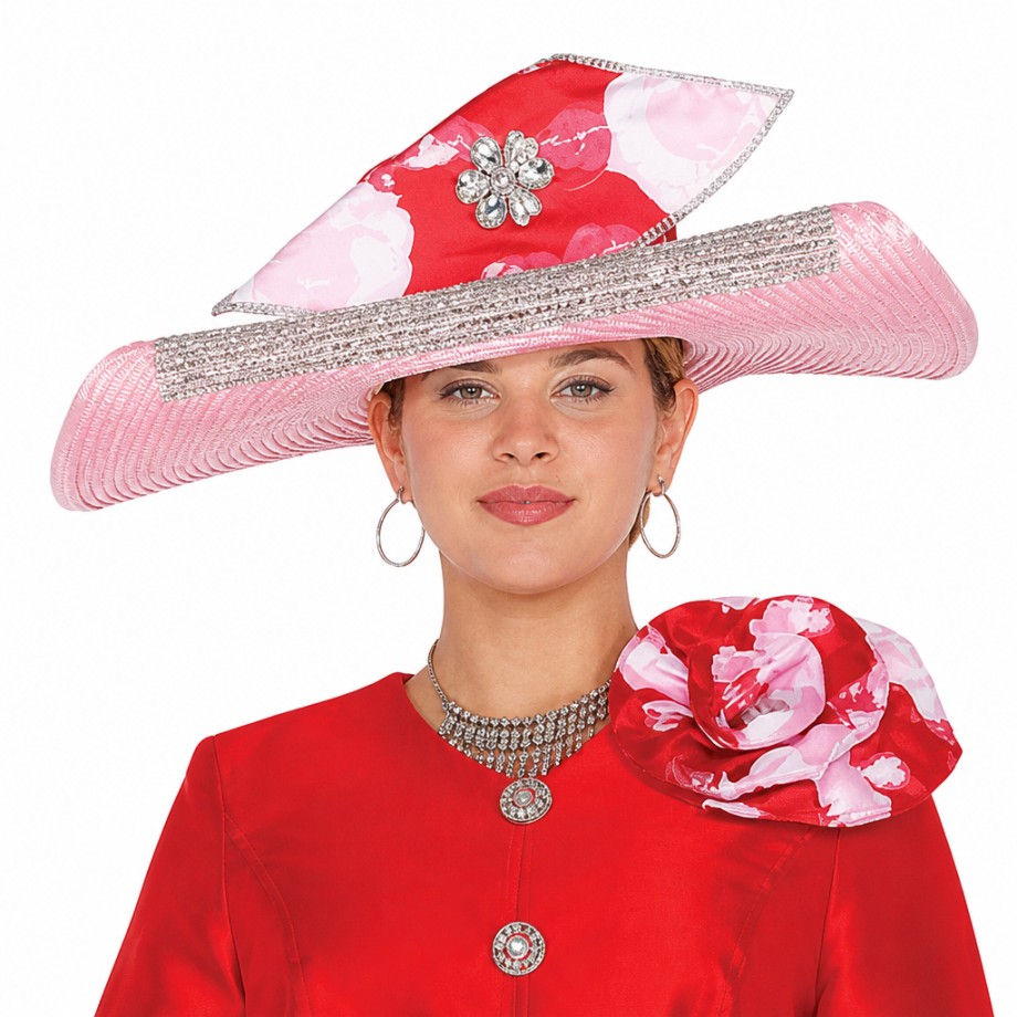 Aussie Austine 6061-RED-H Church Suit for Ladies-Hat