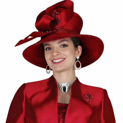 Elite Champagne 6261-RED-H Church Hat