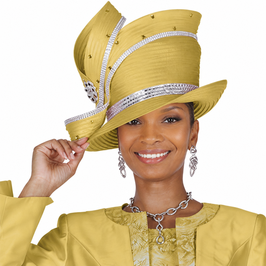 Elite Champagne 6453-GLD-H Church Hat