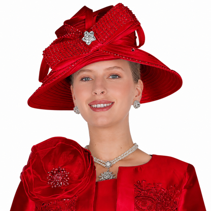 Elite Champagne 6359-RED-H Church Hat