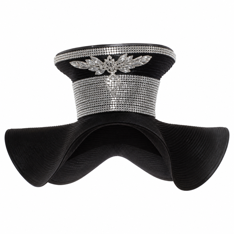 Donna Vinci 12301-H-BLK Church Hat