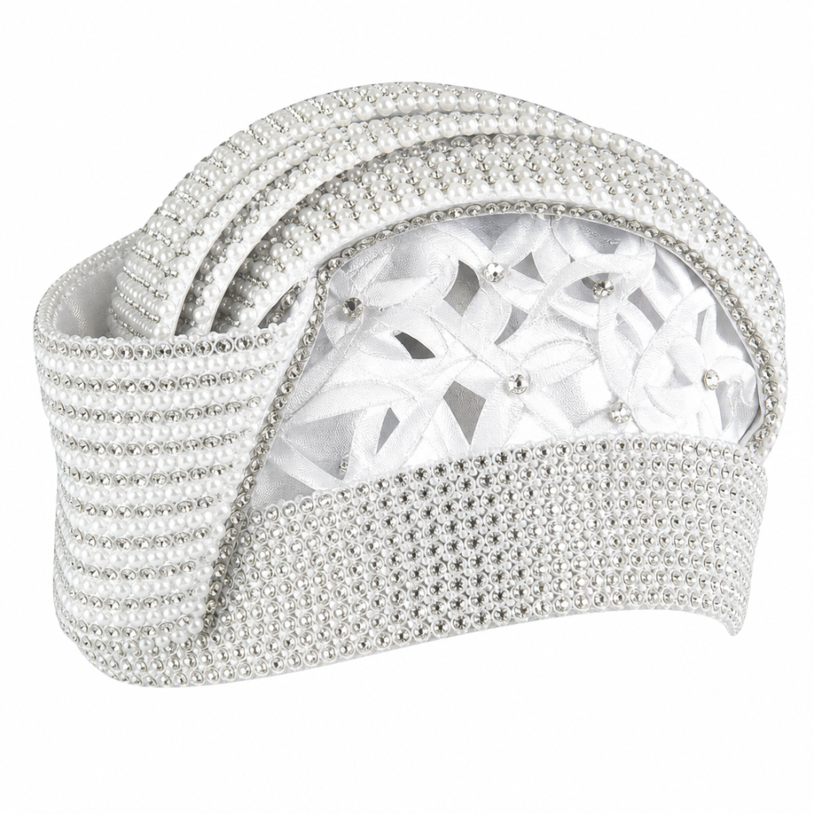 Lily And Taylor 4925-WHT-QS Church Hat