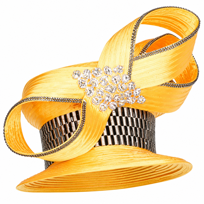 Champagne Italy Knit 5951-BLK-QS Church Hat