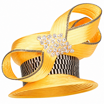 Champagne Italy Knit 5951-BLK-QS Church Hat