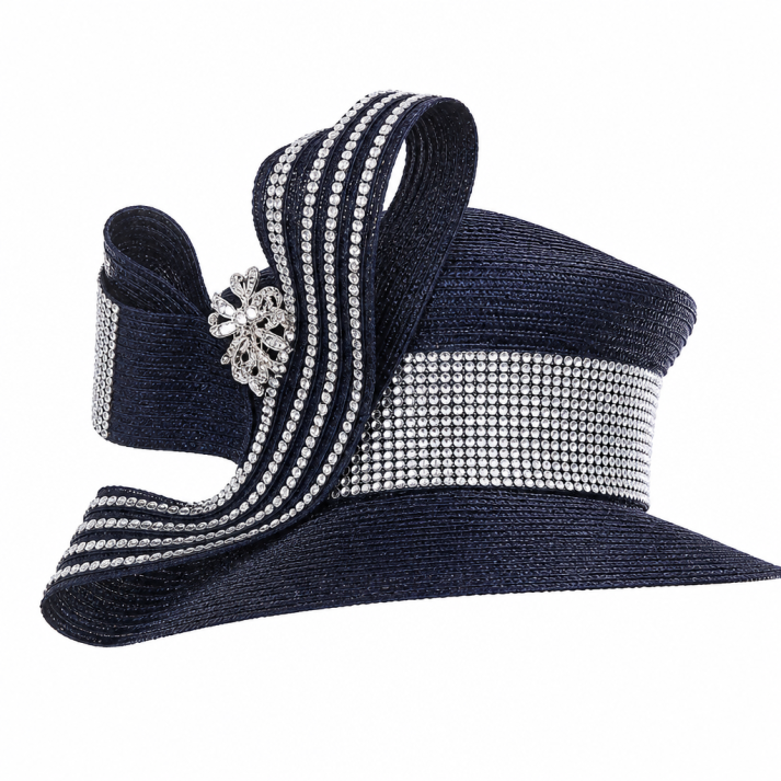 Donna Vinci 13475-NVY-H Church Hat