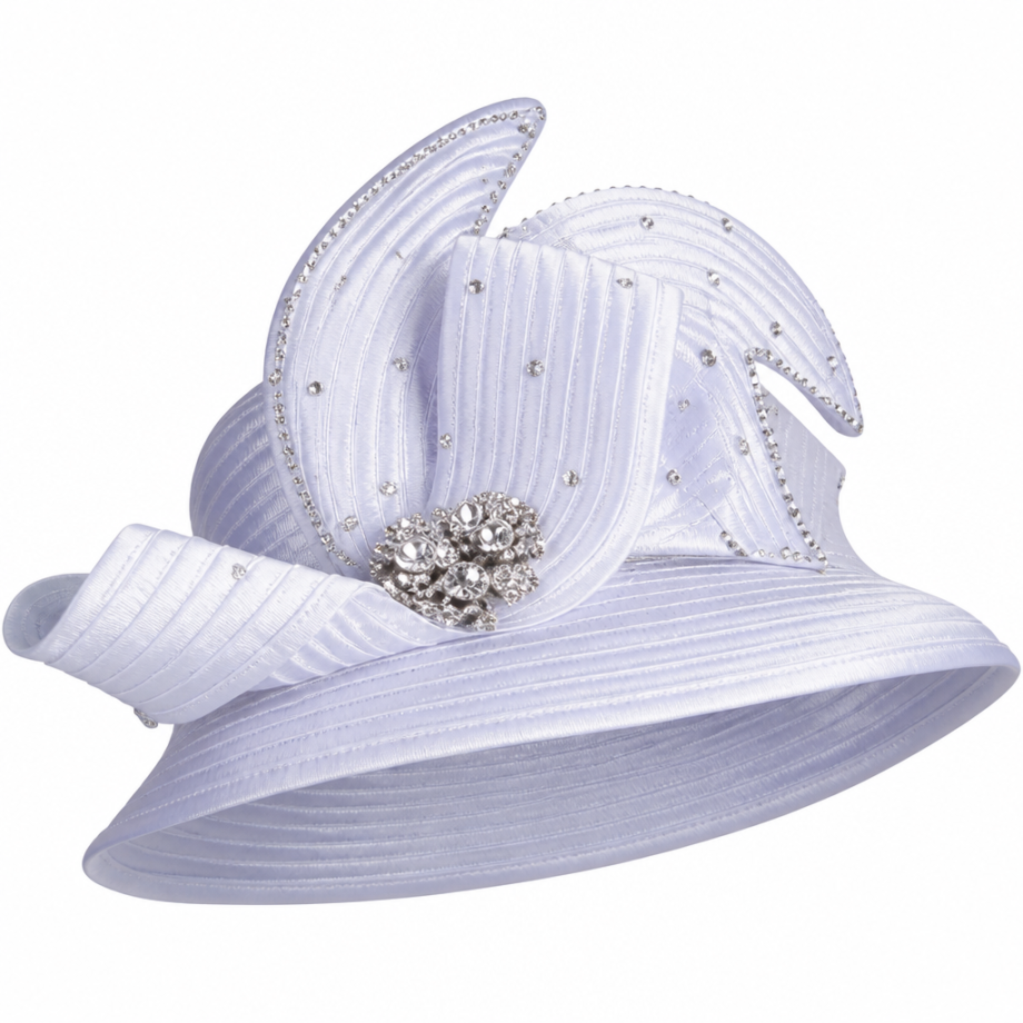 Lily And Taylor 4514-WHT-H Church Hat